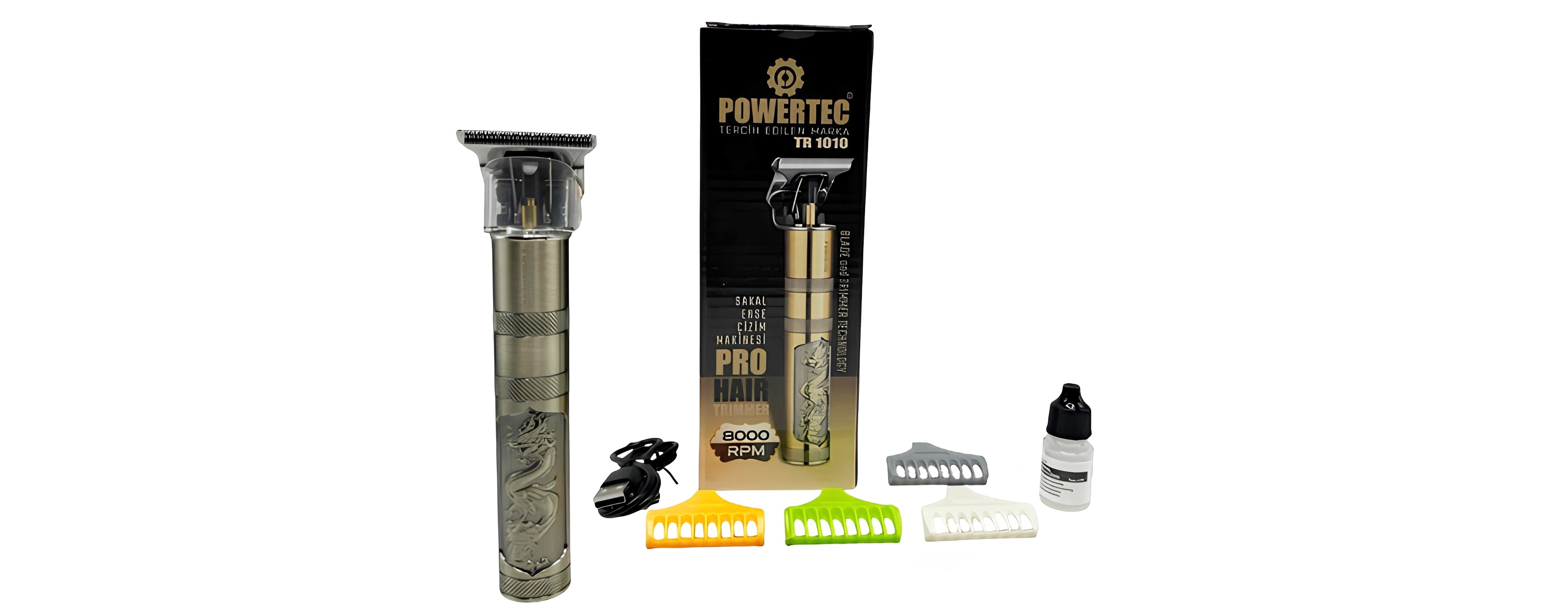 Powertec TR-1010 Metal Gövdeli Şarjlı Sakal Tıraş Makinesi: Keskin Bıçaklarla Pürüzsüz Tıraş Deneyimi