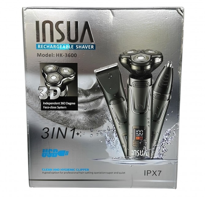 Insua HK-3600 Dijital Ekranlı Tıraş Bakım Seti: Erkek Bakımında Pratik, Konforlu ve Şık Çözüm