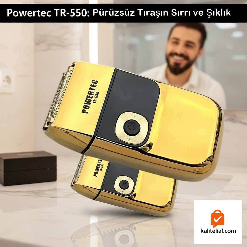Powertec TR-550: Şarjlı ve LCD Ekranlı Sakal Tıraş Makinesi ile Kusursuz Tıraş