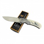 Browning geyik desenli av bıçağı detay çekim