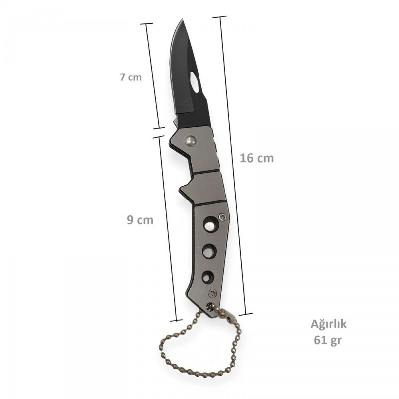 Kemer Klipsli Kapanabilir Metalik Çakı