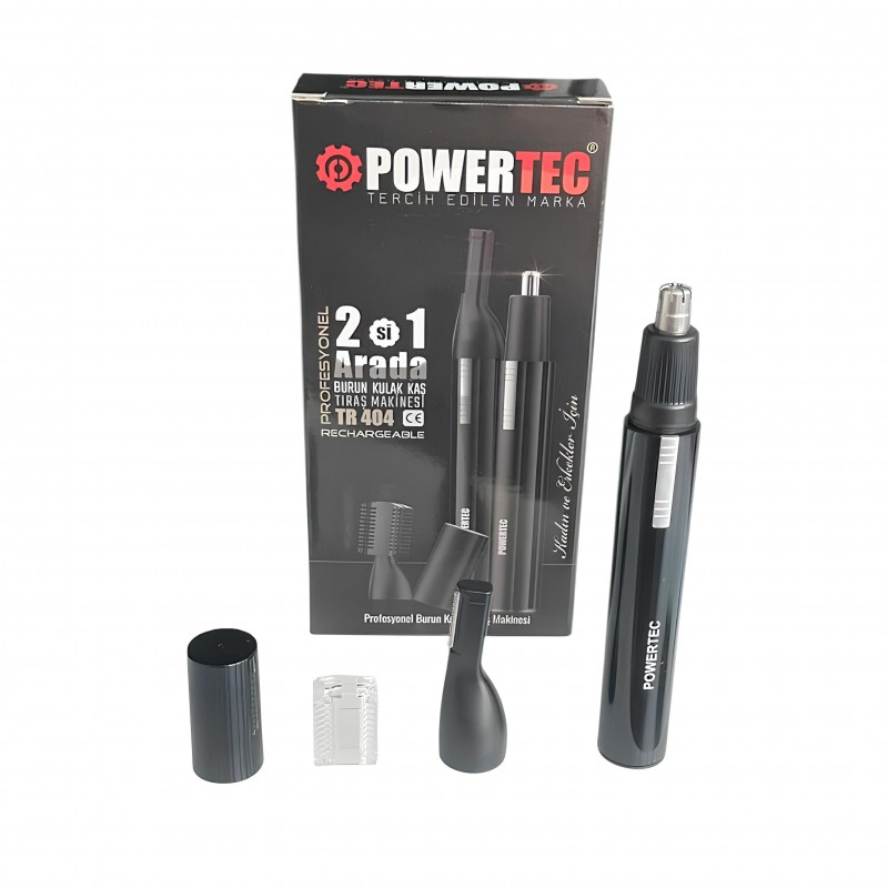 Powertec Tr 404 Şarjlı Burun, Kulak ve Kaş Tıraş Makinesi – Taşınabilir, Usb-C Şarjlı, 2 Si 1 Arada Kişisel Bakım Cihazı