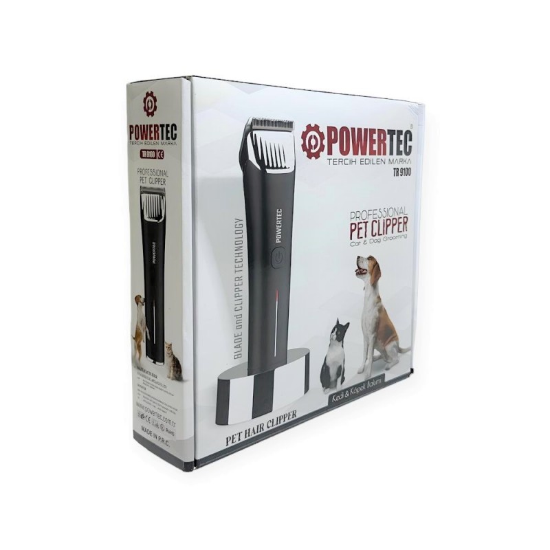 Powertec TR-9100 şarjlı kedi köpek tıraş makinesi ürün detayları