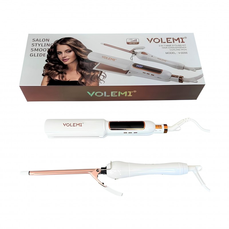 Volemi V-0096 — 2’Si 1 Arada Saç Düzleştirici & Maşa