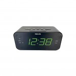 Philips AJ3400/12 alarm saati büyük LED ekran yakın çekimi: Net rakamlar, ayarlanabilir parlaklık detayları.