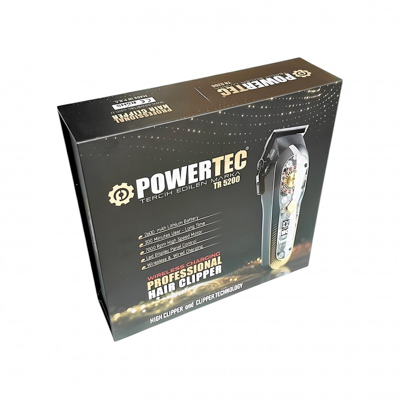 Powertec TR-5200 şarj göstergeli LED ekranlı tıraş makinesi – kalitelial.com