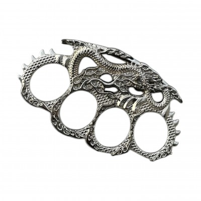 Gümüş Ejderha Desenli Muşta | Özel Koleksiyon Eseri