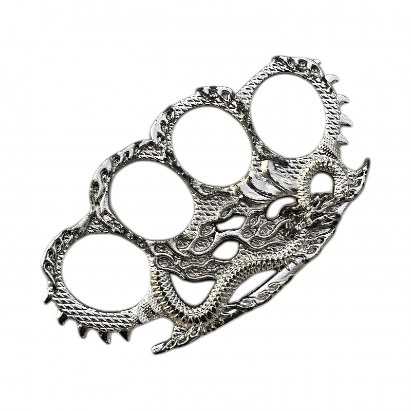 Ejderha desenli gümüş renk muşta – kalitelial.com