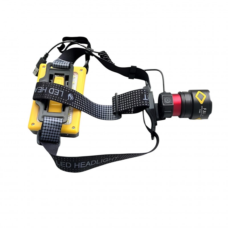 F.b.i Pro F-3003 Profesyonel 3 Bölge Aydınlatmalı Kafa Feneri – Solar + Type-C Şarjlı