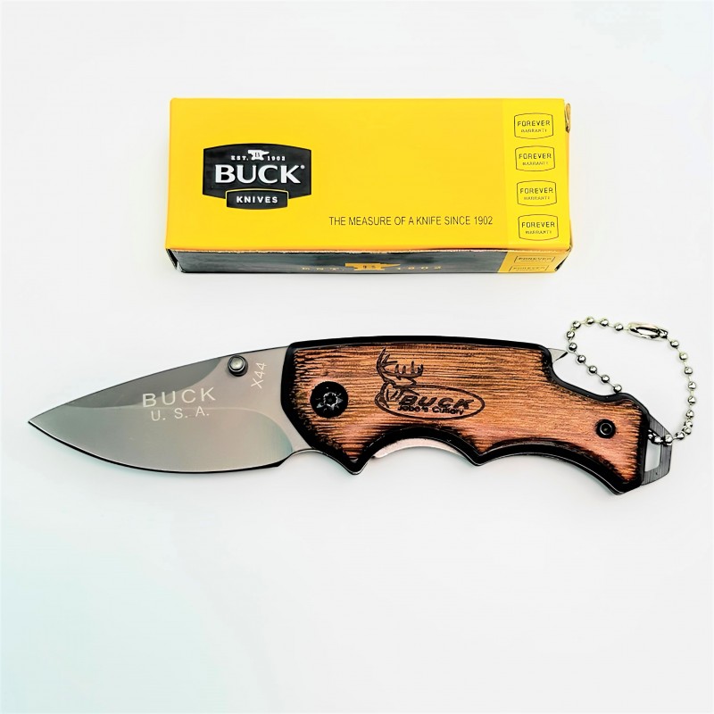 Buck X44 14.3 Cm X75 Çelik Mini Katlanabilir Kamp ve Outdoor Çakısı (Ahşap Kabzeli)