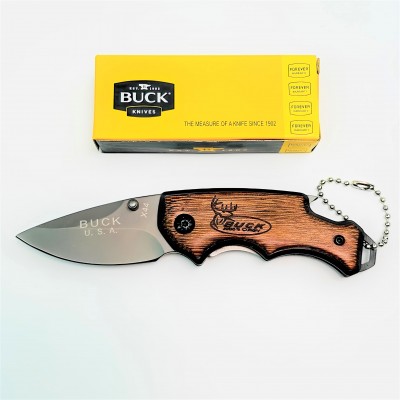 Buck X44 14.3 cm X75 Çelik Mini Katlanabilir Kamp ve Outdoor Çakısı (Ahşap Kabzeli)