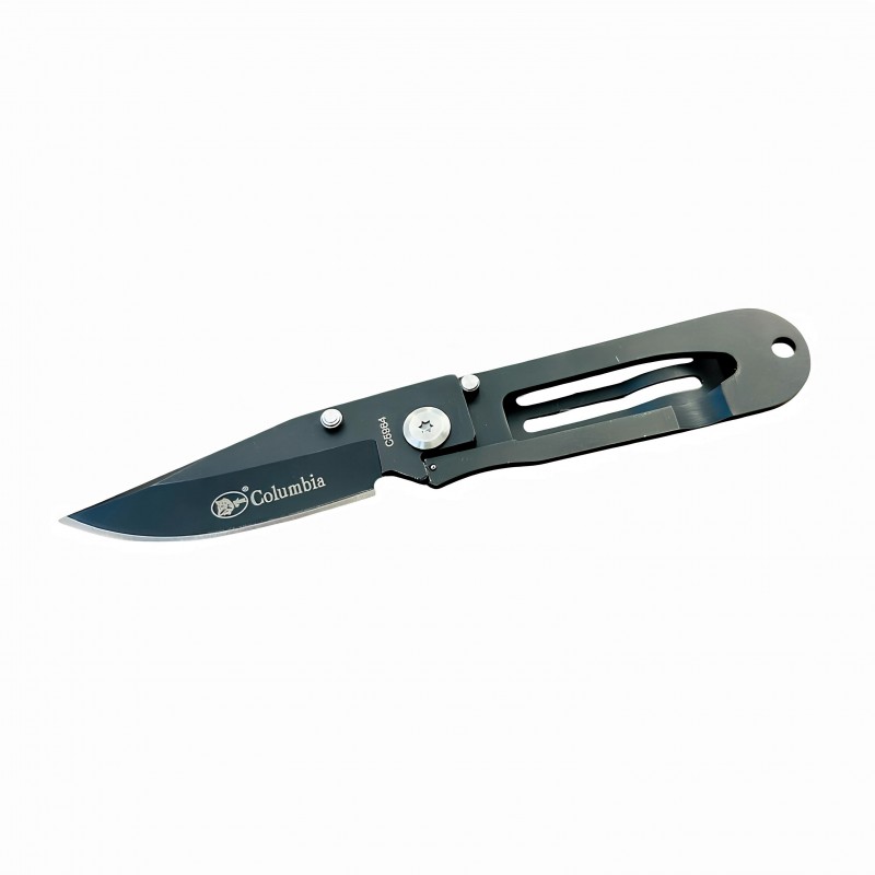 Columbia C5964 Paslanmaz Çelik Katlanabilir Klipsli Cebi Çakısı – Mat Siyah Outdoor Kamp Bıçağı