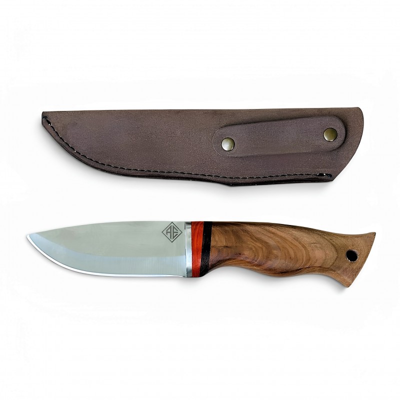 El Yapımı Bushcraft Kamp Bıçağı – Ceviz Saplı ve Kılıflı Doğa ve Av Bıçağı