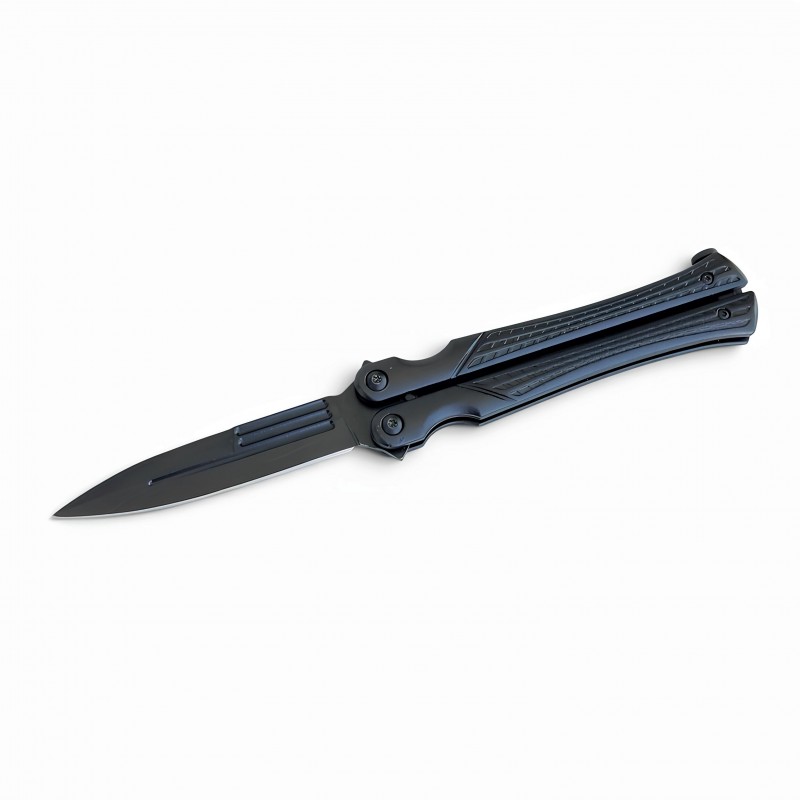 Siyah Tasarımlı Profesyonel Kelebek Bıçak (Balisong)