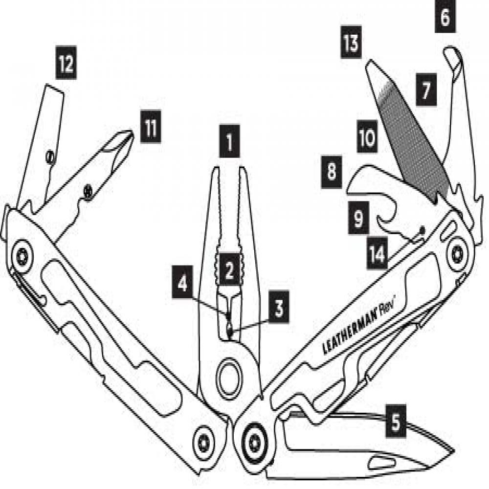 Leatherman Rev Çok Fonksiyonlu Katlanabilir Çakı -  Çakılar Kategorisi