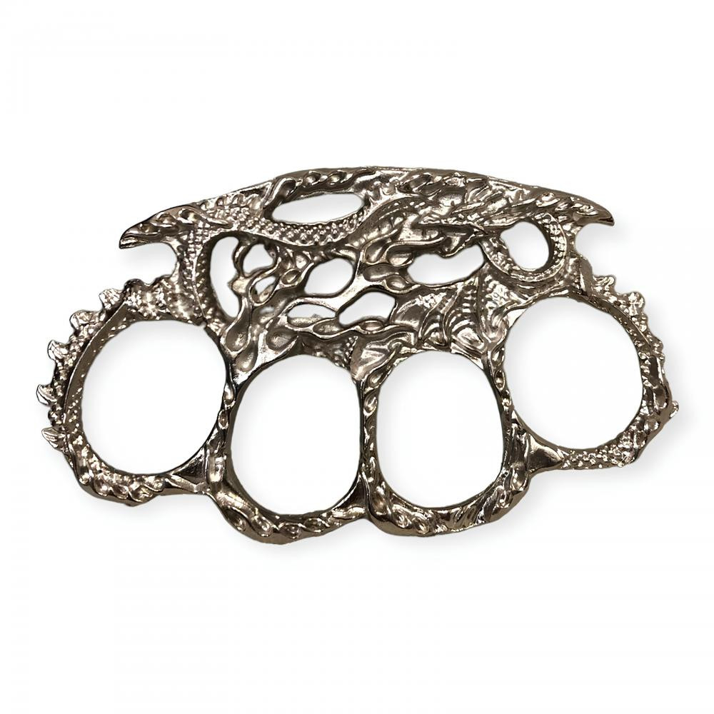 Yılan Motifli Gümüş Rengi Muşta -  Özel Tasarım Bıçaklar Kategorisi