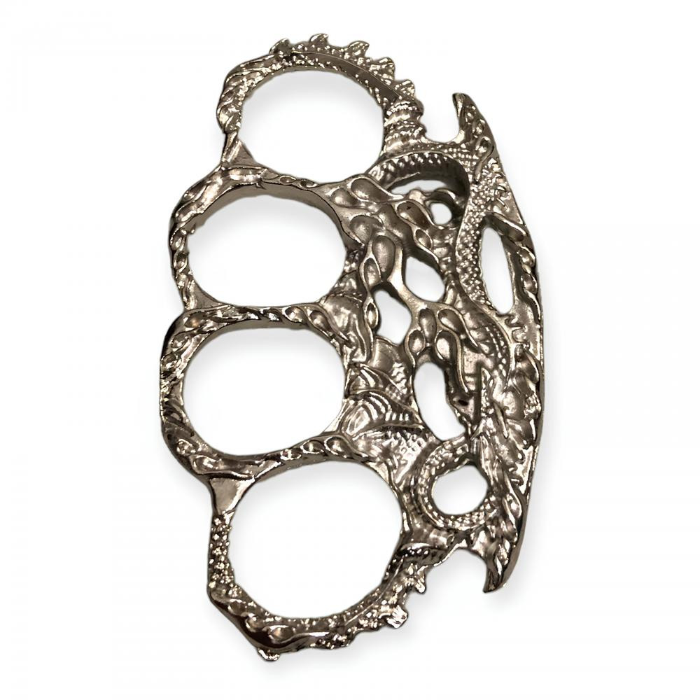 Yılan Motifli Gümüş Rengi Muşta -  Özel Tasarım Bıçaklar Kategorisi