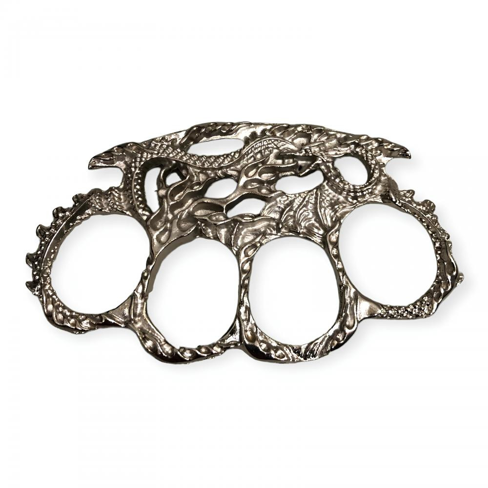 Yılan Motifli Gümüş Rengi Muşta -  Özel Tasarım Bıçaklar Kategorisi