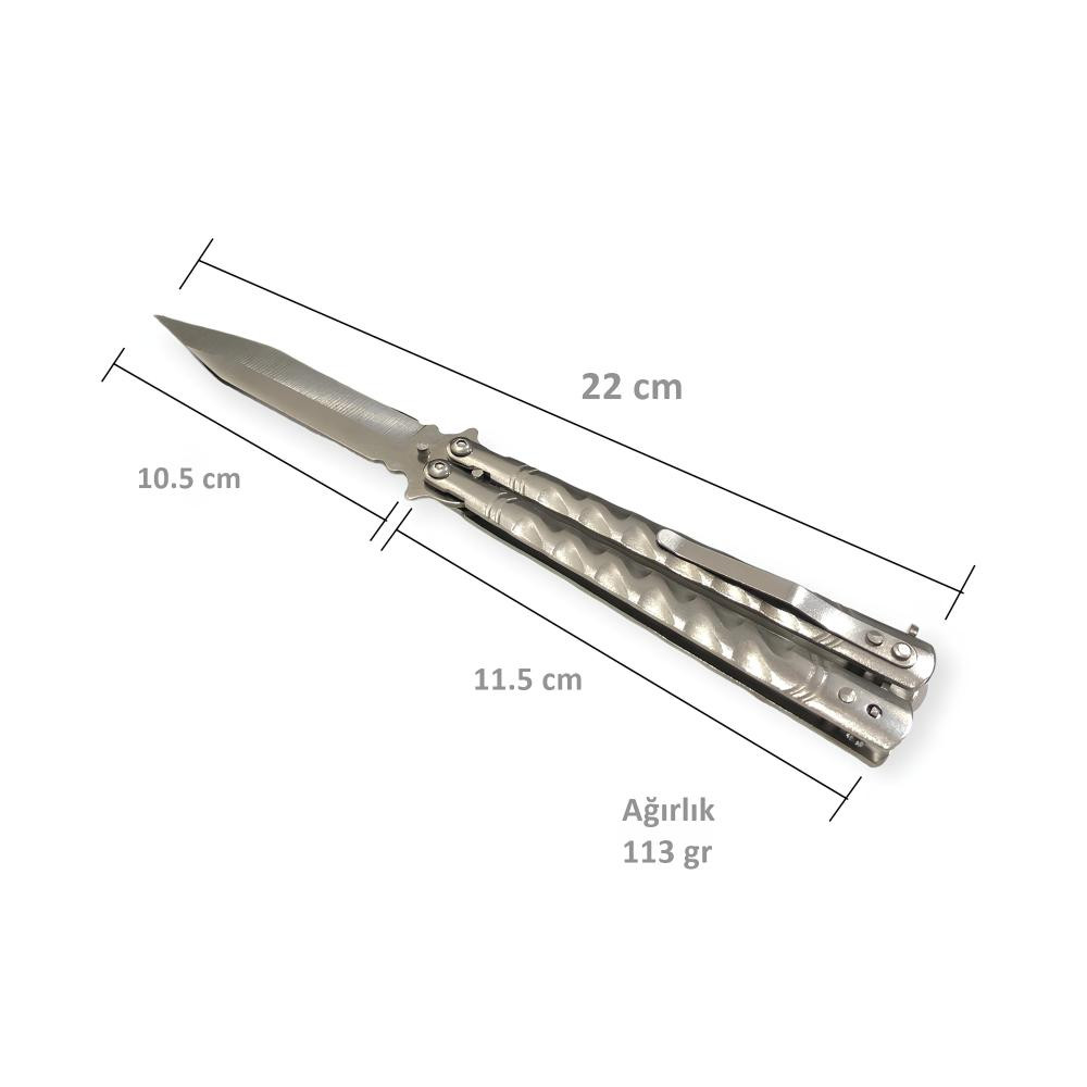 Gümüş Renk Kelebek Bıçak -  Özel Bıçaklar Kategorisi