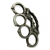 Silah Ve Kelepçe Desenli Gri Renk Muşta -  Özel Tasarım Bıçaklar Kategorisi