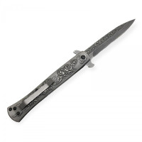 İtalyan Stili Eskitme Gül Kabartmalı Survival Çakı -  Çakılar Kategorisi