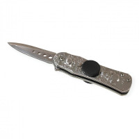 Kuru Kafa Desenli Gümüş Renkli Stres Çarkı Bıçak -  Özel Bıçaklar Kategorisi