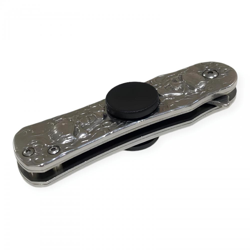 Kuru Kafa Desenli Gümüş Renkli Stres Çarkı Bıçak -  Özel Bıçaklar Kategorisi