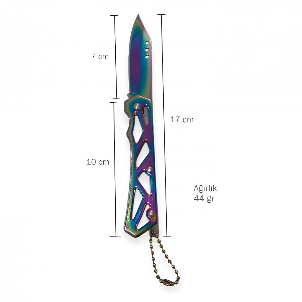 Komple Çelik Gökkuşağı Rengi Alaska Çakı -  Çakılar Kategorisi