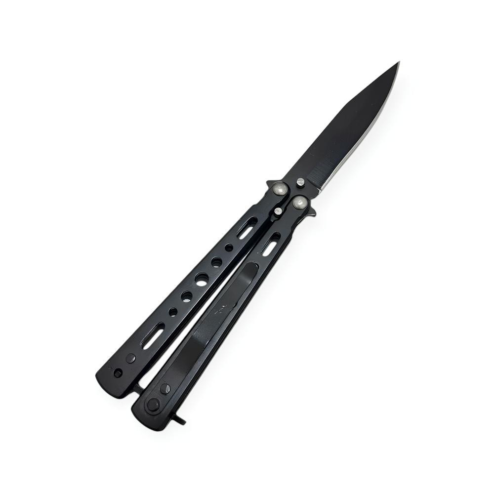 Komple Metal Küçük Boy Siyah Kelebek Bıçak -  Özel Bıçaklar Kategorisi