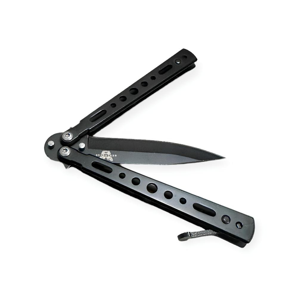 Komple Metal Küçük Boy Siyah Kelebek Bıçak -  Özel Bıçaklar Kategorisi