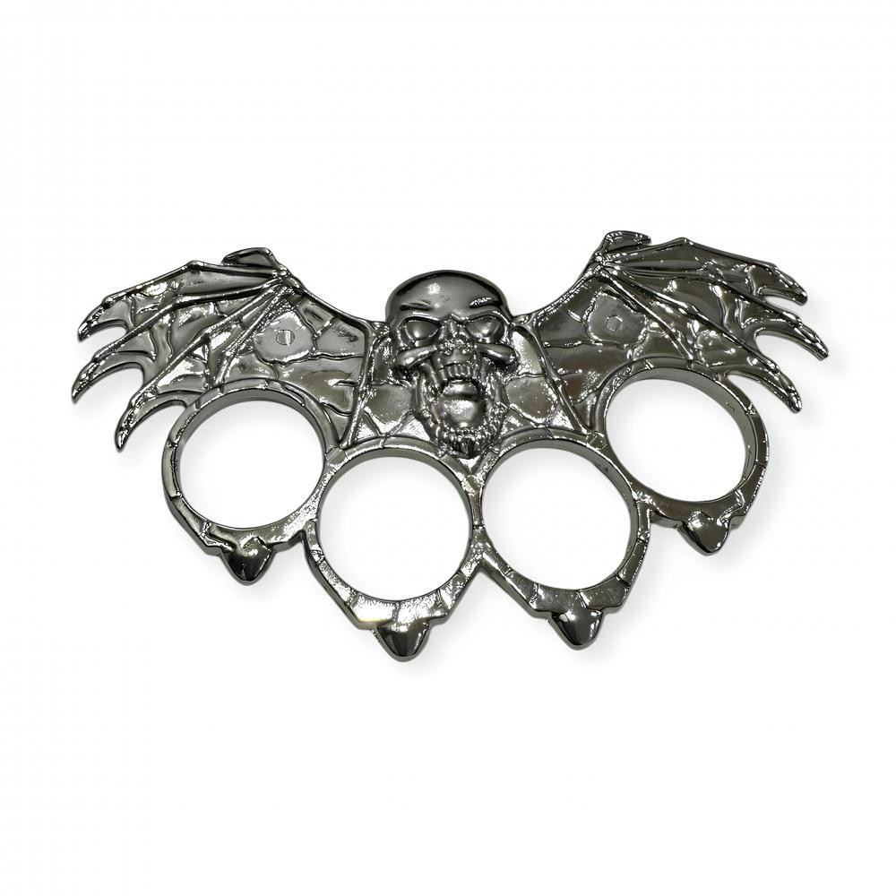 Gümüş Rengi Kanatlı Kuru Kafa Muşta