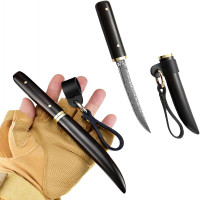 şam çeliği ağaç saplı damascus bıçak