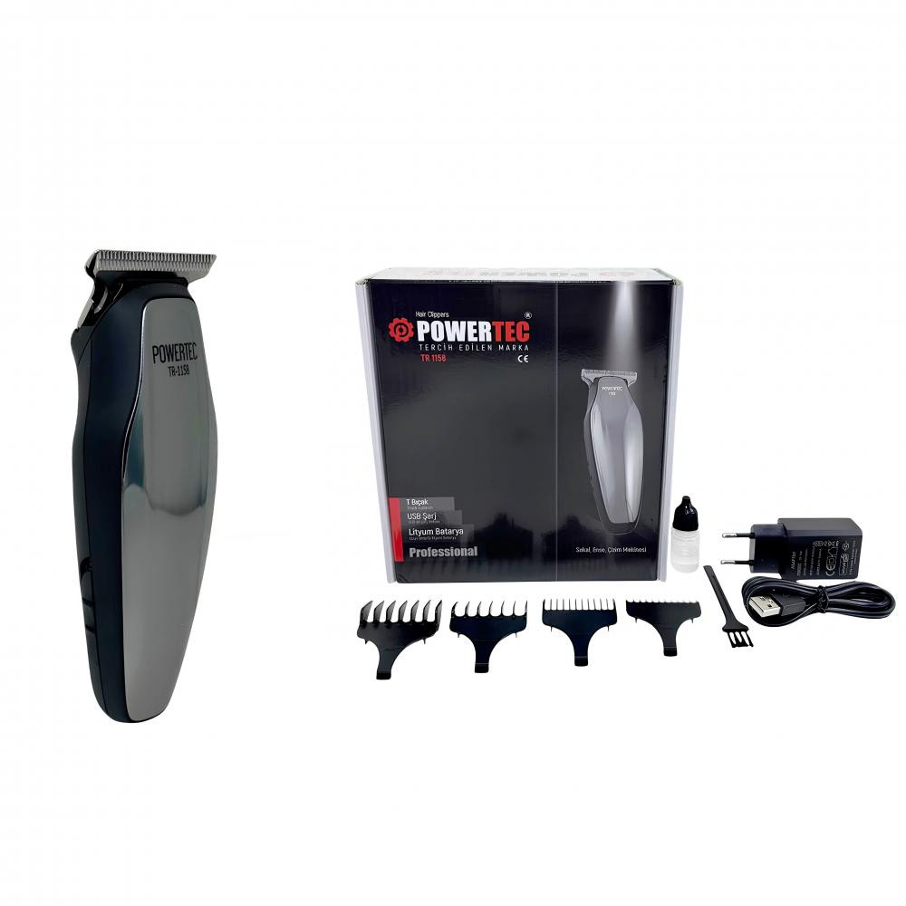 Powertec TR-1158 şarjlı tıraş makinesi ön görünüm