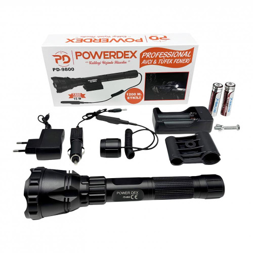 Powerdex PD-9800 Tüfek Feneri | Güçlü Aydınlatma ve Dayanıklılık