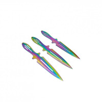 Rainbow Ronin 3’lü fırlatma bıçakları set halinde görünüm