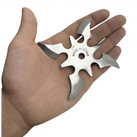 3 lü çelik gümüş shuriken seti koleksiyon ürünü