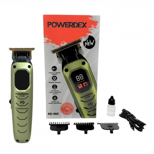 Powerdex PD-980 Dijital Ekranlı Profesyonel Tıraş Makinesi
